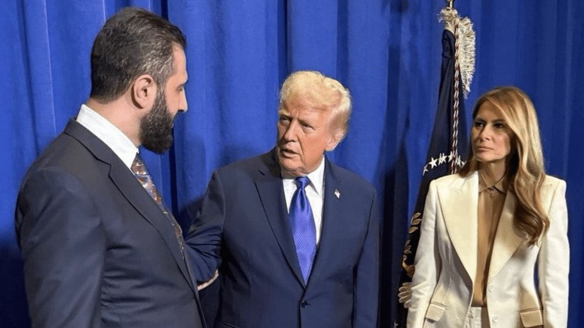 الشرع وترامب في نيويورك، 25 سبتمبر 2025 (رئاسة الجمهورية السورية)