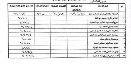 نتائج الحصر العددي النهائية.. الإعادة بين «علاء قدري و محمد جمال» في جولة الإعادة بدائرة ديرمواس - المصدر 24