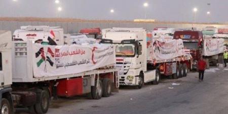 قافلة «زاد العزة» الـ 73 تدخل إلى الفلسطينيين في قطاع غزة - المصدر 24