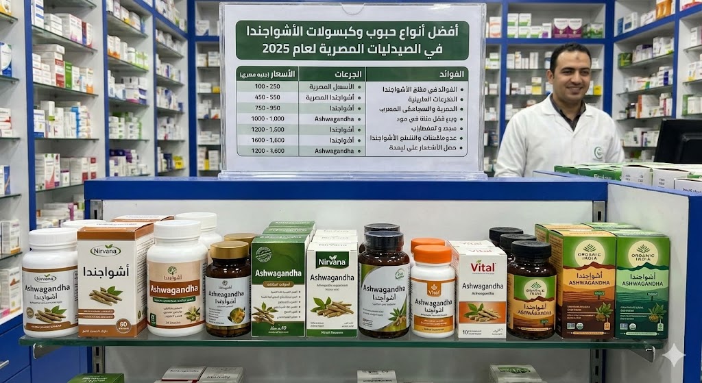 أفضل أنواع حبوب وكبسولات الأشواجندا في الصيدليات المصرية لعام 2025.. الفوائد، الجرعات، والأسعار