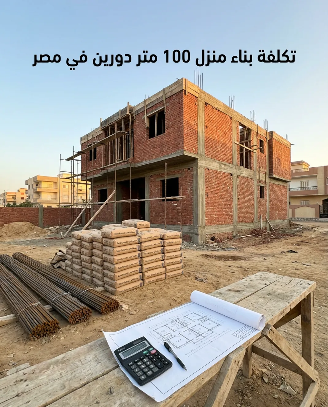تكلفة بناء منزل 100 متر دورين في مصر 2026 شاملة المصاريف المخفية وأسعار الحديد والأسمنت.. دليلك الكامل عشان “ميتضحكش عليك”!