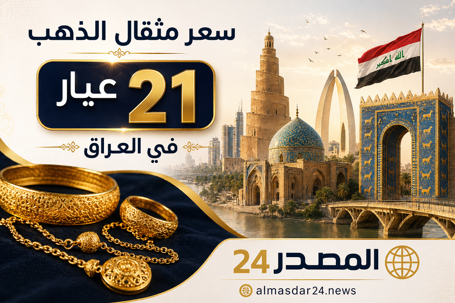 سعر مثقال الذهب عيار 21 الآن أسعار الذهب في العراق اليوم الأربعاء 29 أبريل 2026 تحديث لحظي شامل لأسعار الجرام والسبائك والأونصة في الأسواق العراقية