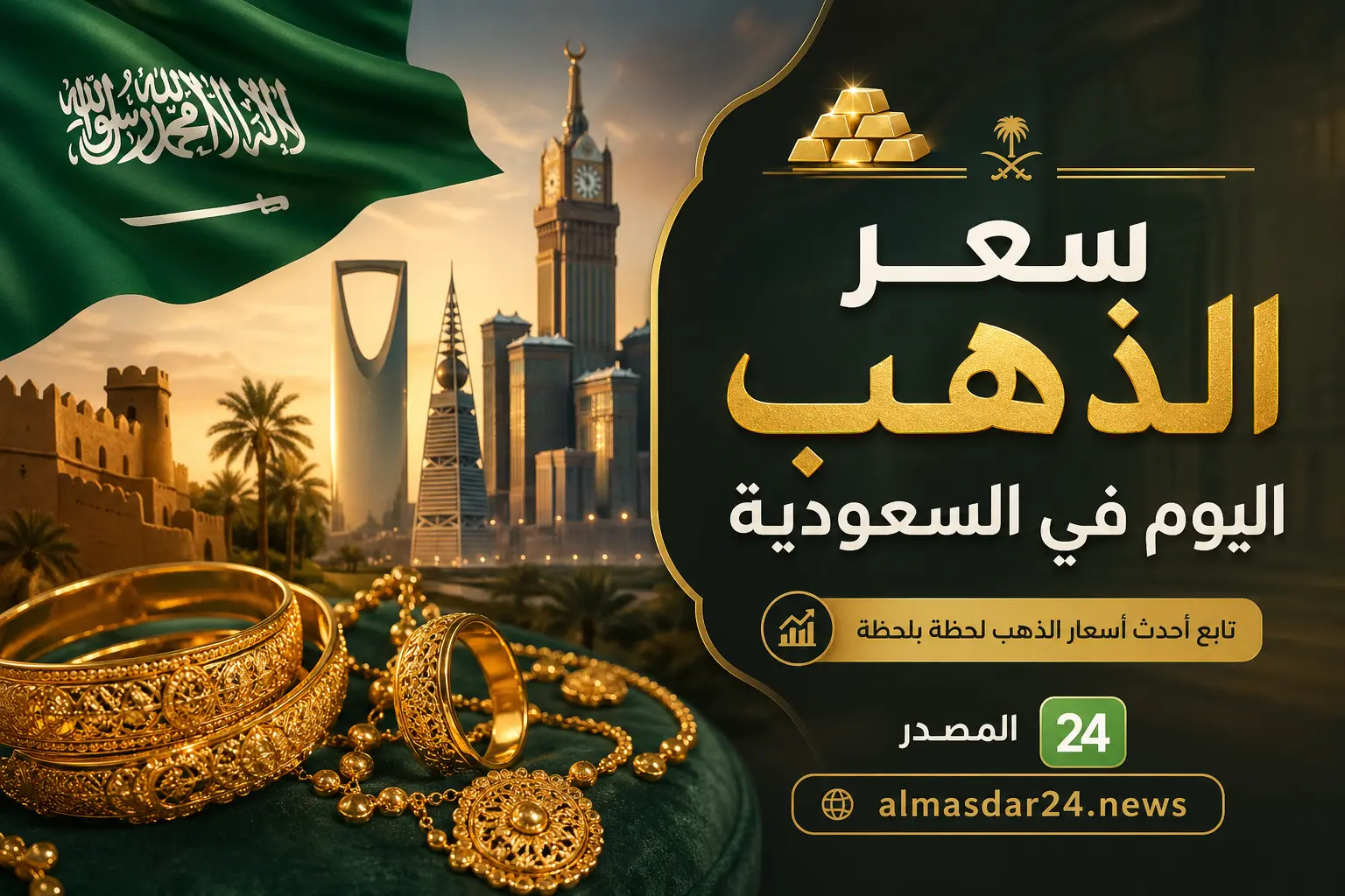 سعر جرام الذهب عيار 21 الآن أسعار الذهب في السعودية اليوم الخميس 30 أبريل 2026 تحديث لحظي لسعر عيار 21 وعيار 24 بالريال والدولار بعد تراجع الذهب عالميًا