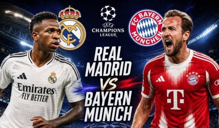 مشاهدة بث مباشر ريال مدريد ضد بايرن ميونخ الآن في دوري أبطال أوروبا 2026 Bayern Munich vs Real Madrid القنوات الناقلة وموعد المباراة وتفاصيل الإياب كاملة