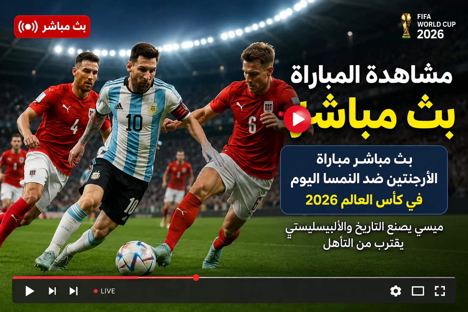 بث مباشر مباراة الأرجنتين ضد النمسا اليوم في كأس العالم 2026.. ميسي يصنع التاريخ والألبيسيليستي يقترب من التأهل