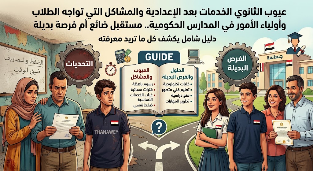 عيوب الثانوي الخدمات بعد الإعدادية والمشاكل التي تواجه الطلاب وأولياء الأمور في المدارس الحكومية.. مستقبل ضائع أم فرصة بديلة دليل شامل يكشف كل ما تريد معرفته