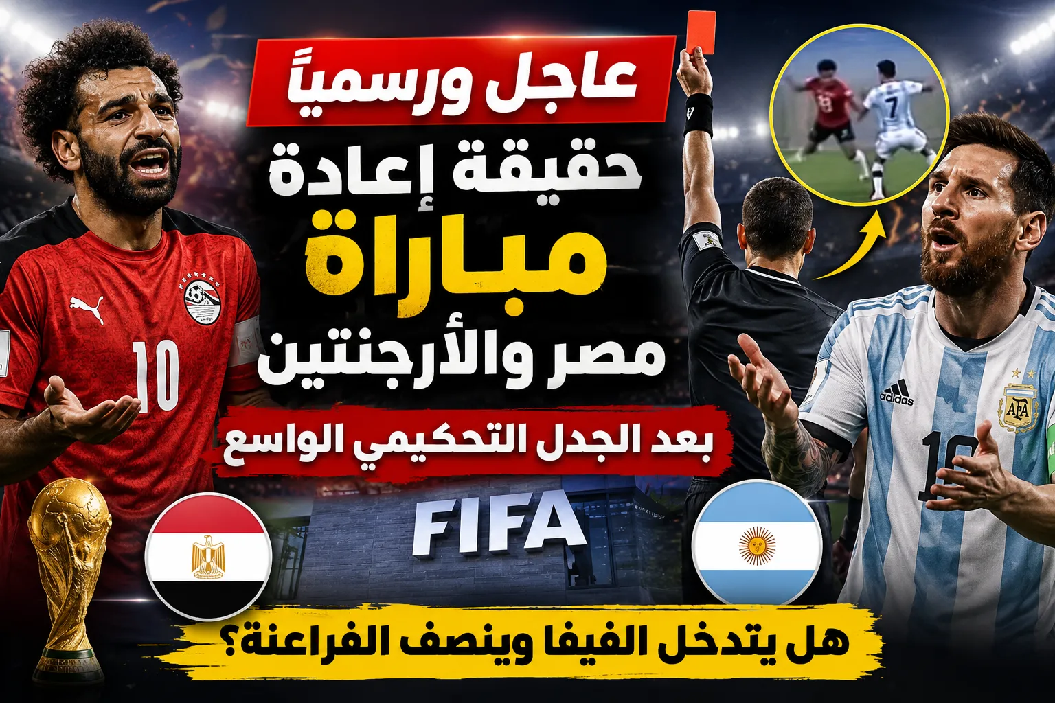 عاجل ورسميًا.. حقيقة إعادة مباراة مصر والأرجنتين بعد الجدل التحكيمي الواسع: هل يتدخل الفيفا وينصف الفراعنة؟
