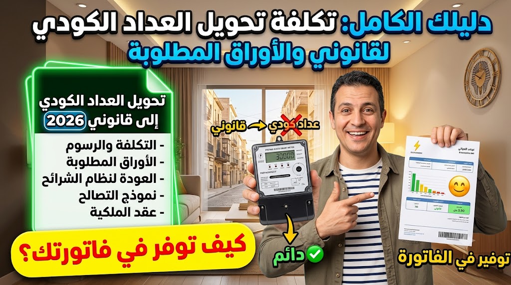 تكلفة تحويل العداد الكودي إلى قانوني 2026 والأوراق المطلوبة للعودة لنظام الشرائح وتوفير الفاتورة