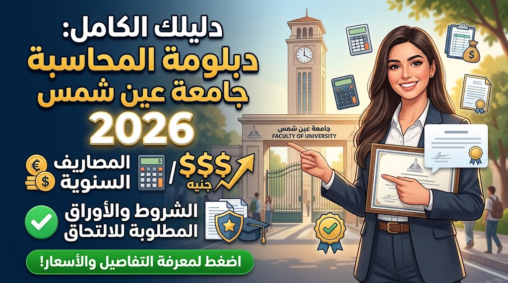 مصاريف دبلومة المحاسبة جامعة عين شمس 2026 والشروط والأوراق المطلوبة للالتحاق